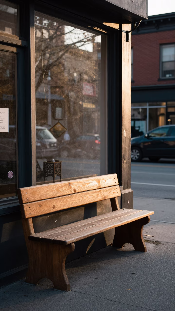 Early Morning Toronto Street Scene with Vintage Bookends and Window Light in in Toronto, Ontario, Canada