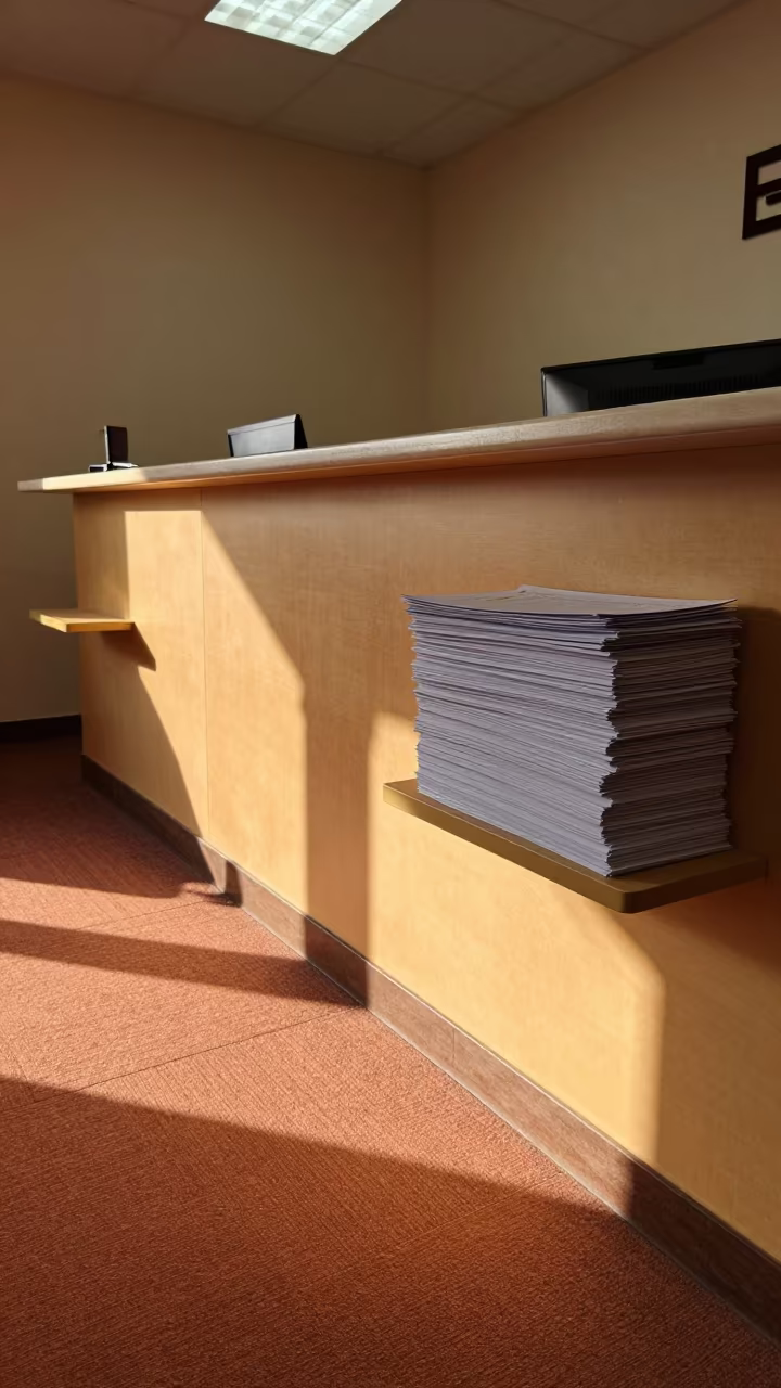 Early Sun on Office Stack in Constantine in at an office reception desk in Constantine