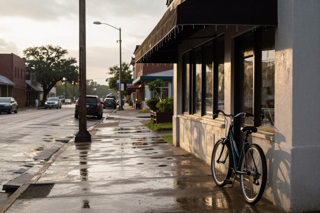 East Sidewalk in Austin at First Light in in Austin, Texas, United States