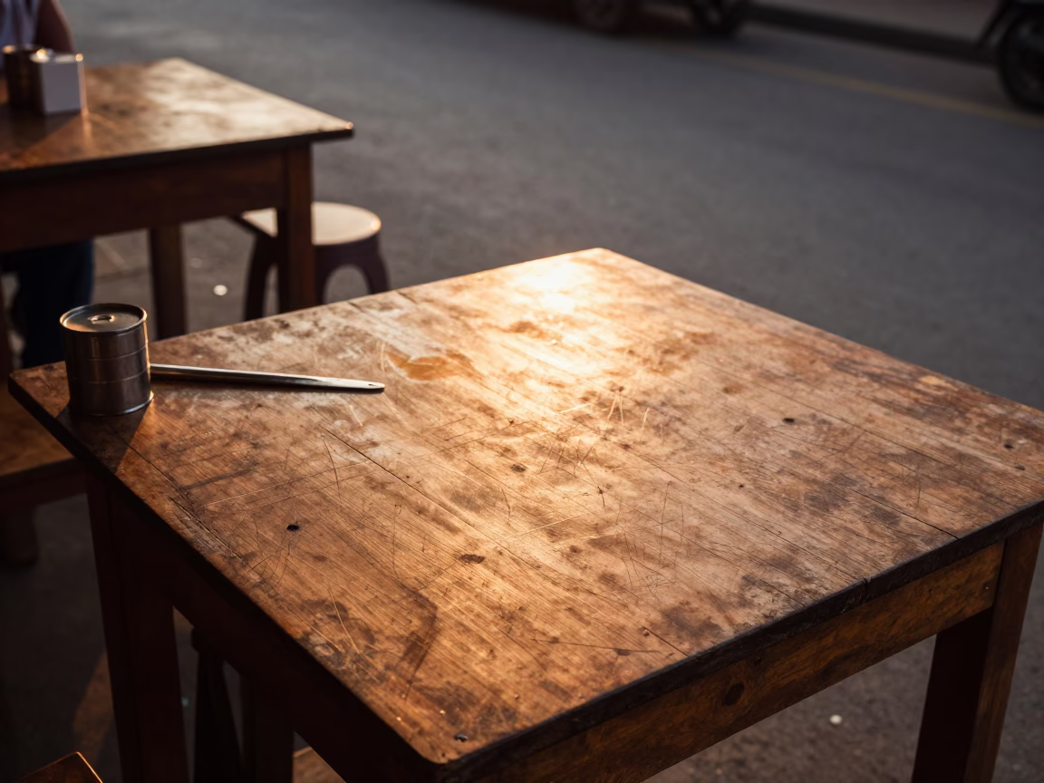 Eatery Table in Phnom Penh in in Phnom Penh, Cambodia