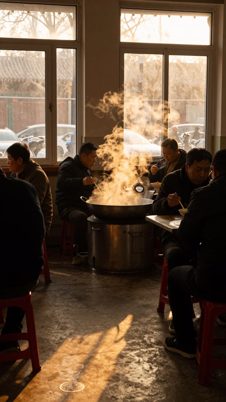 Eating Noodles in Beijing in in Beijing, China
