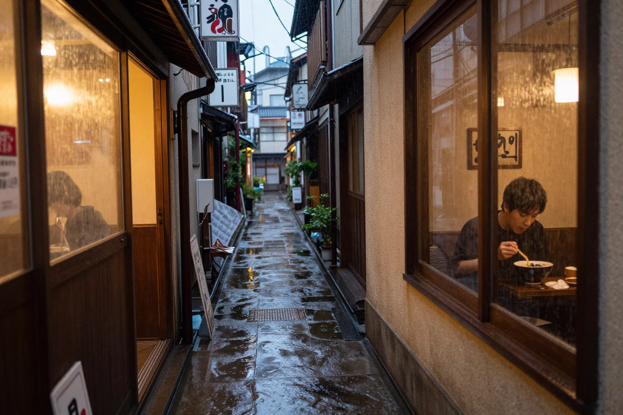 Eating Ramen in Tokyo in in Tokyo, Japan