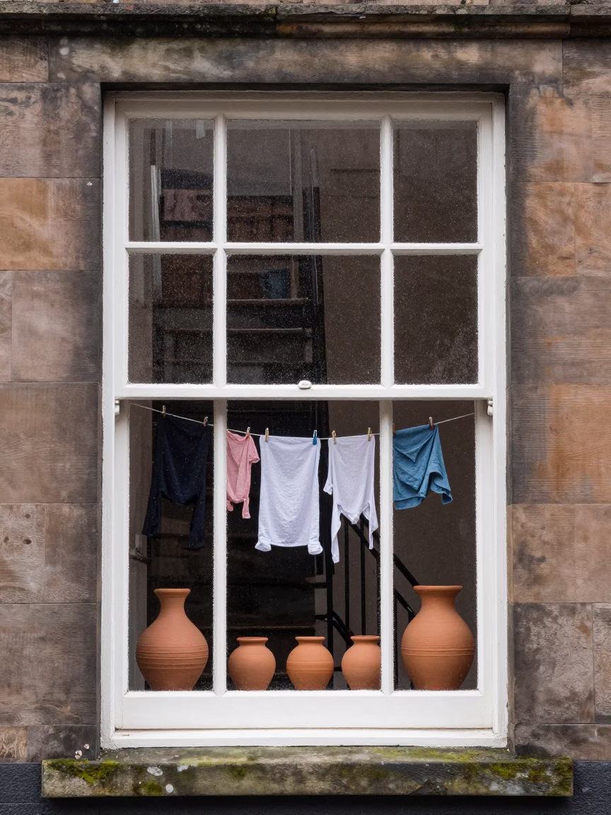 Edinburgh Clay Pots at Midday Light in in Edinburgh, United Kingdom