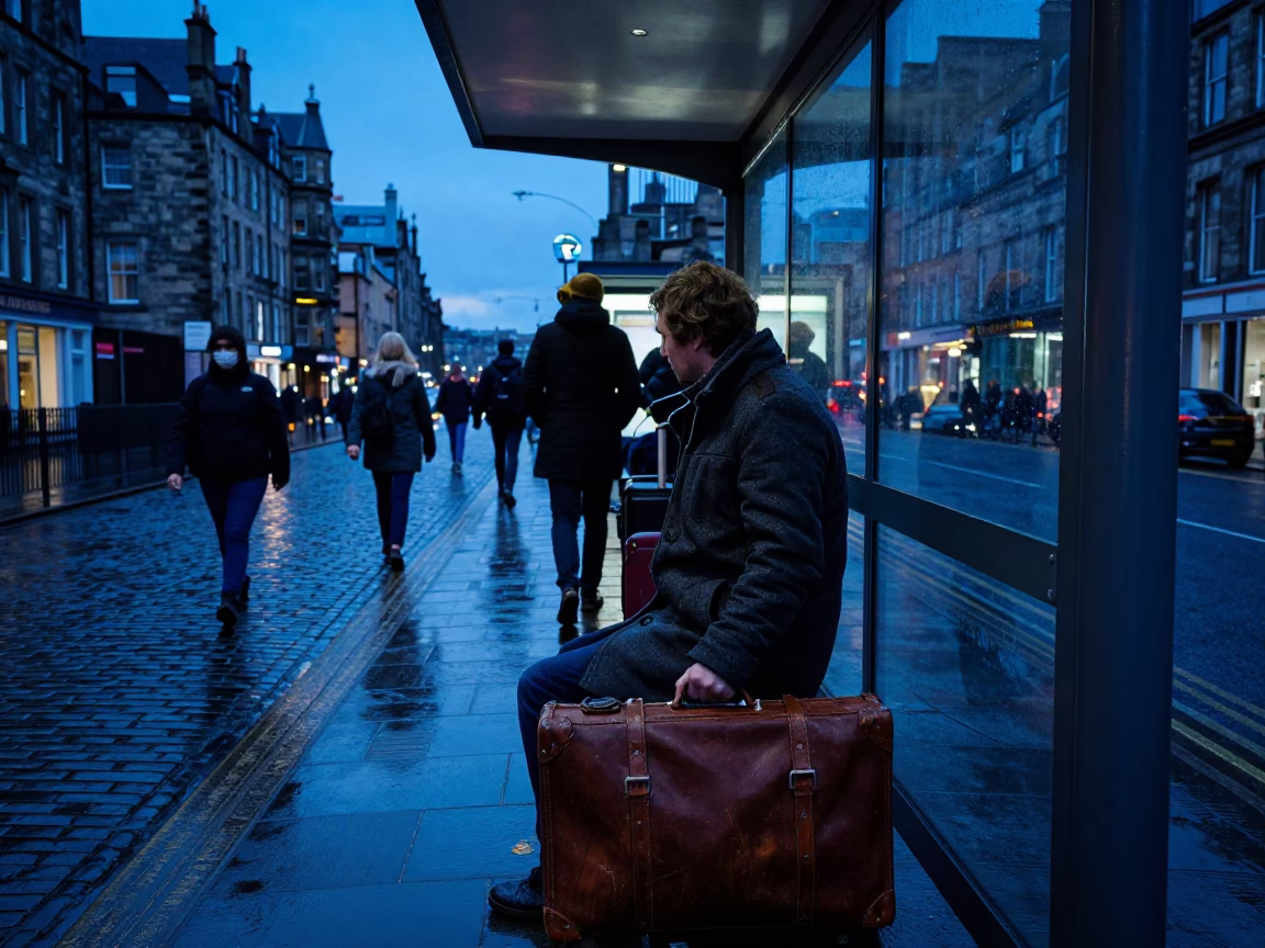 Edinburgh Commuter at Blue Hour in in Edinburgh, United Kingdom