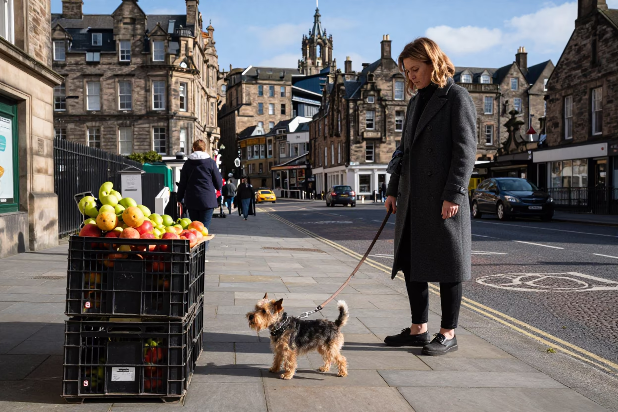 Edinburgh Dog at Afternoon Light in in Edinburgh, United Kingdom