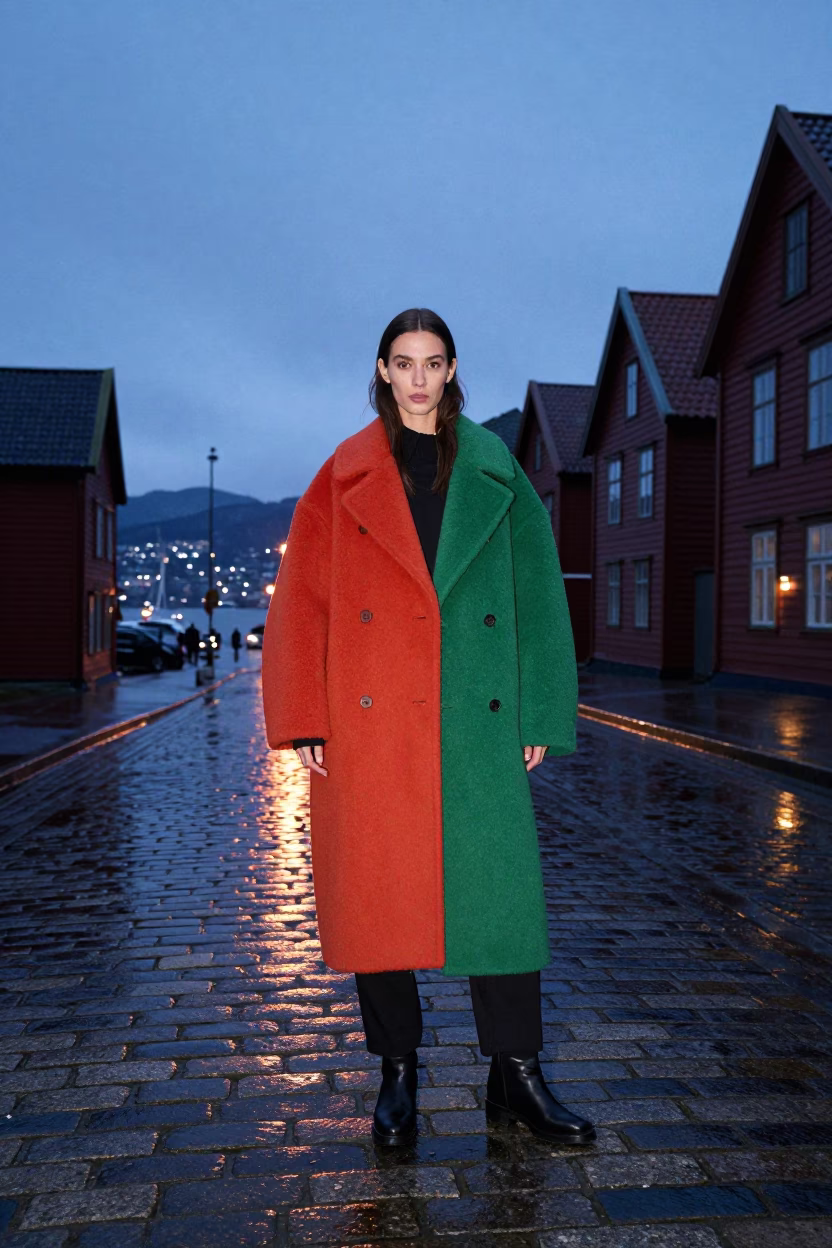 Editorial Shot in Bergen at Nautical Dawn Light in in Bergen, Norway