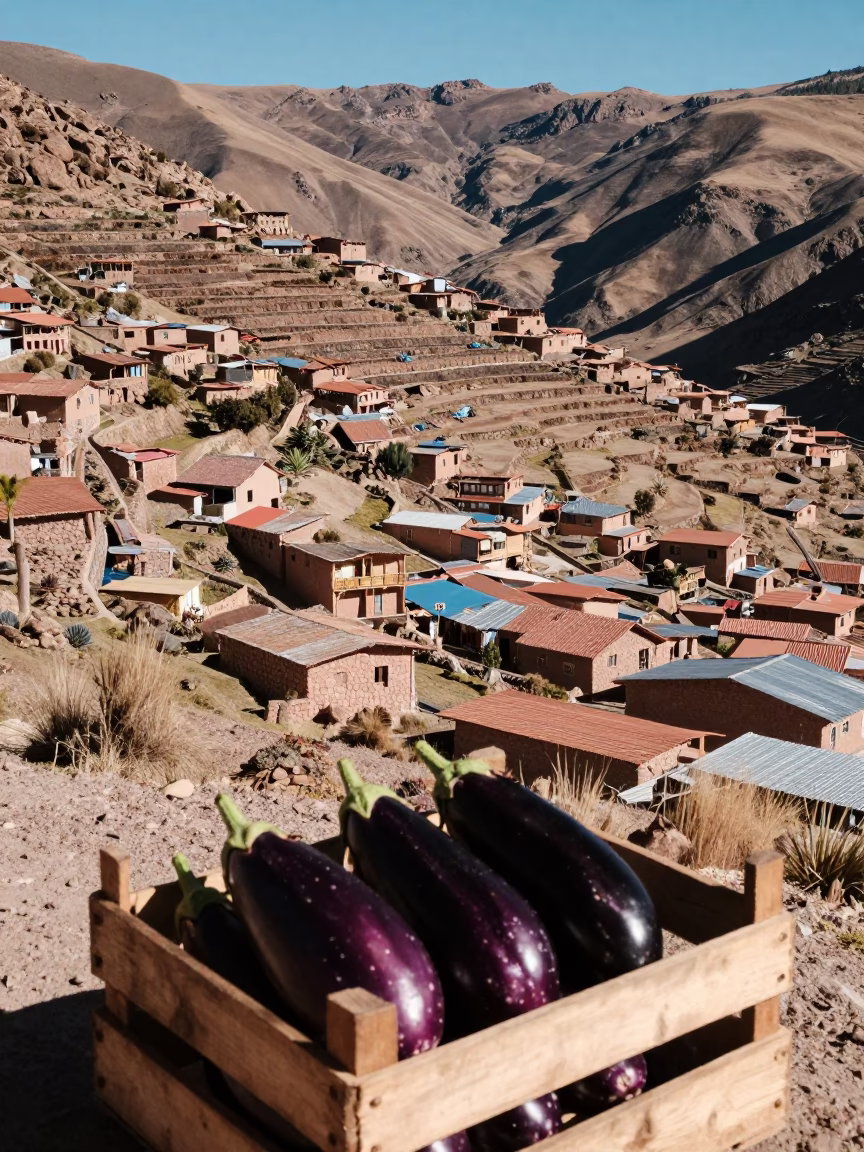 Eggplants in La Paz in in La Paz, Bolivia