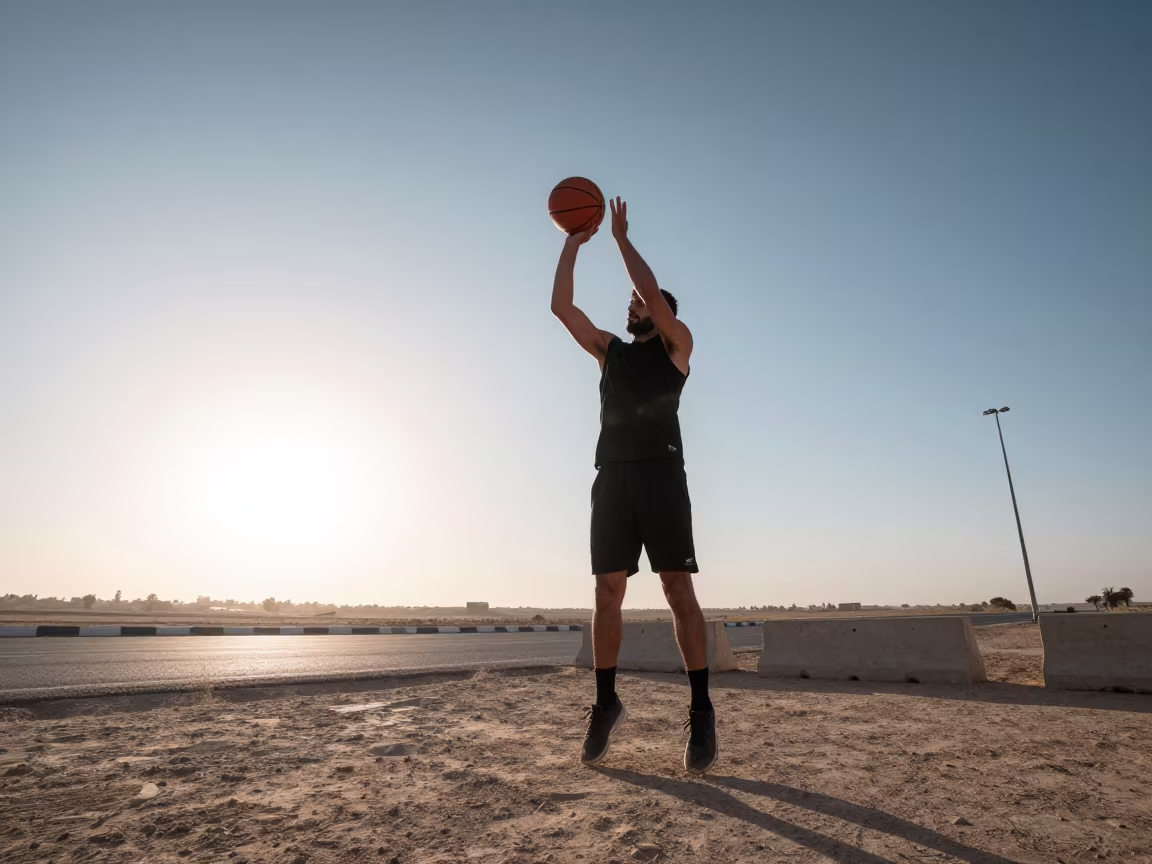 Egyptian Player Fadeaway at Roadside Dawn in at a roadside stop near El Mahalla El Kubra