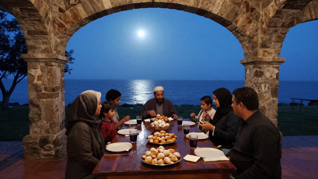 Eid Sweets Before Dawn at Merida Waterfront in at a waterfront celebration near Merida