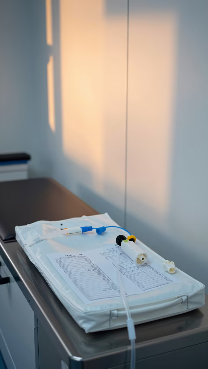 Elazig Surgical Prep Room with Tourniquet Bag and Charts in in a surgical prep area in Elazığ