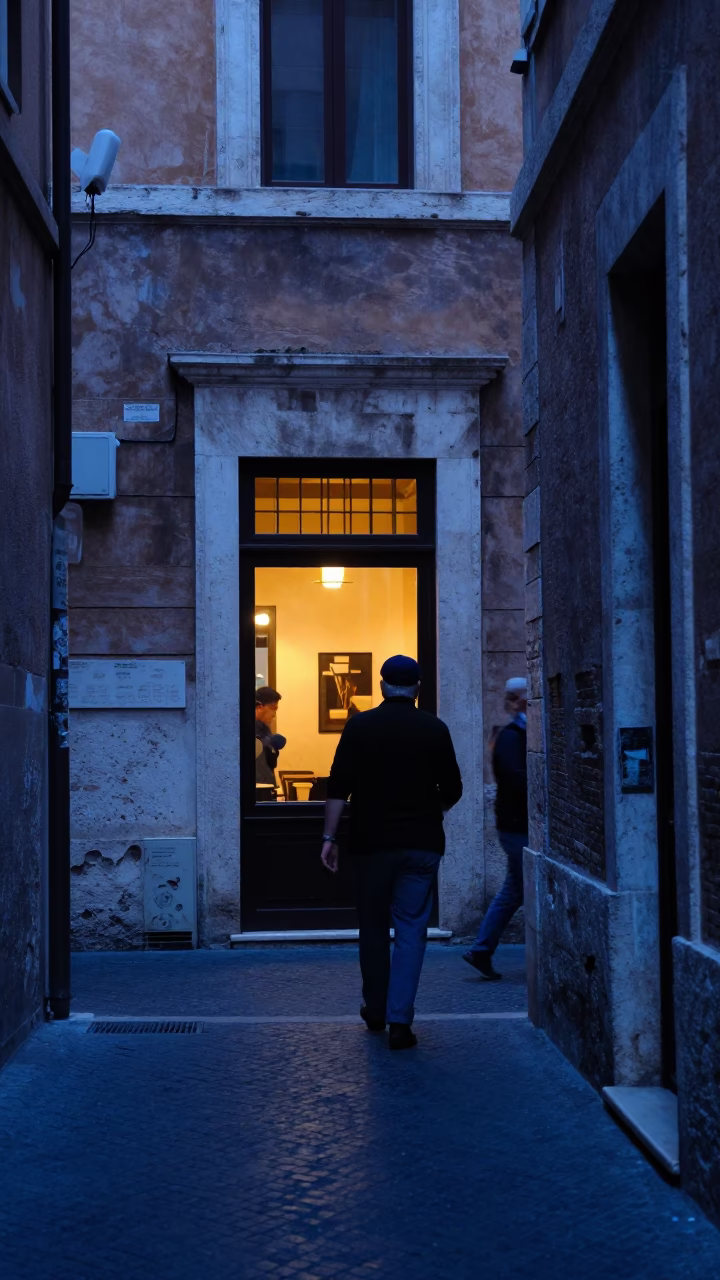 Elder at Blue Hour in Rome in in Rome, Italy