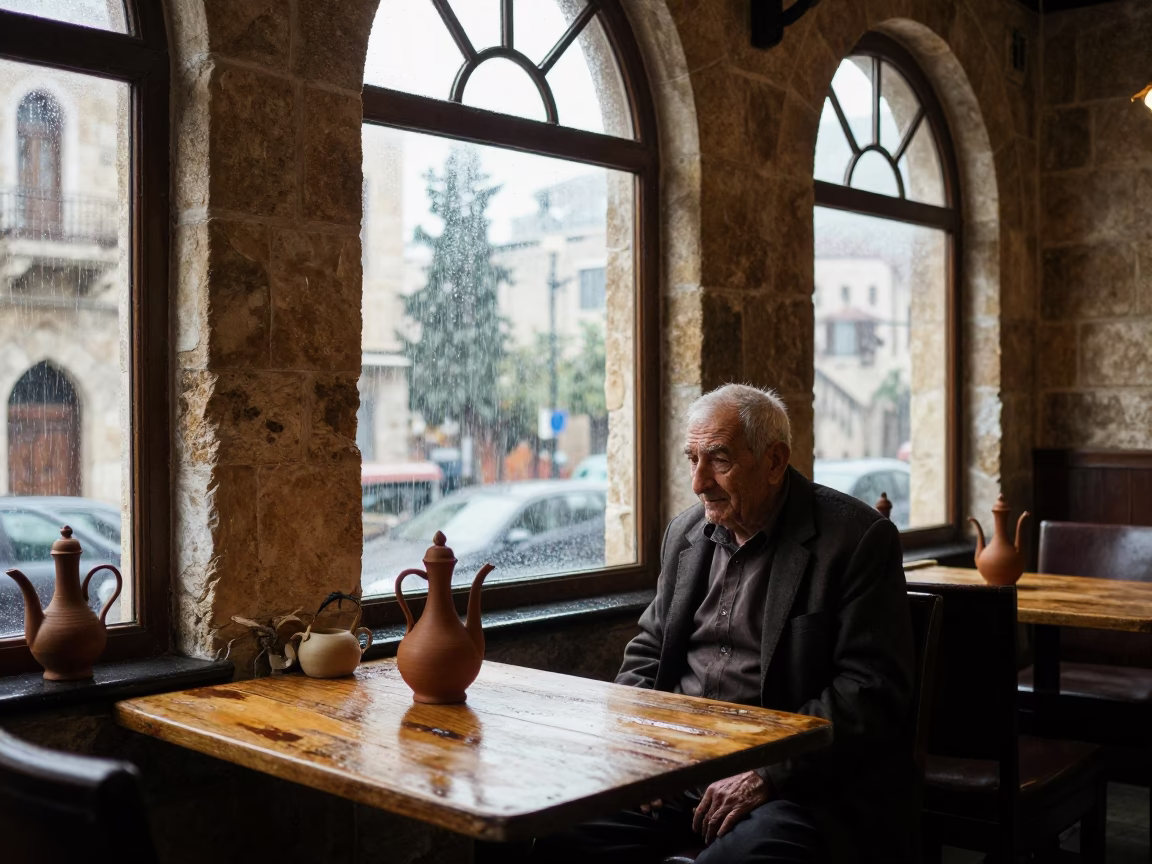 Elder in Beirut at First Light in in Beirut, Lebanon