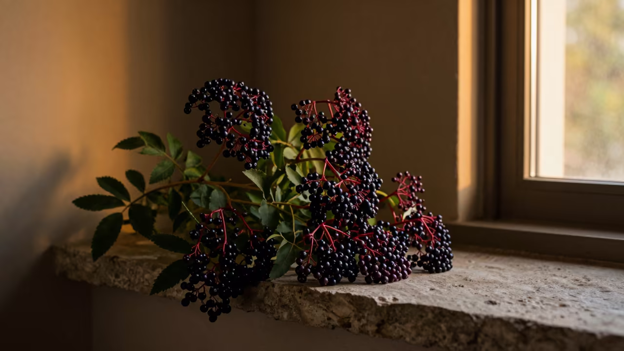 Elderberry Bush on Stone Ledge in Oviedo in on a stone ledge in Oviedo