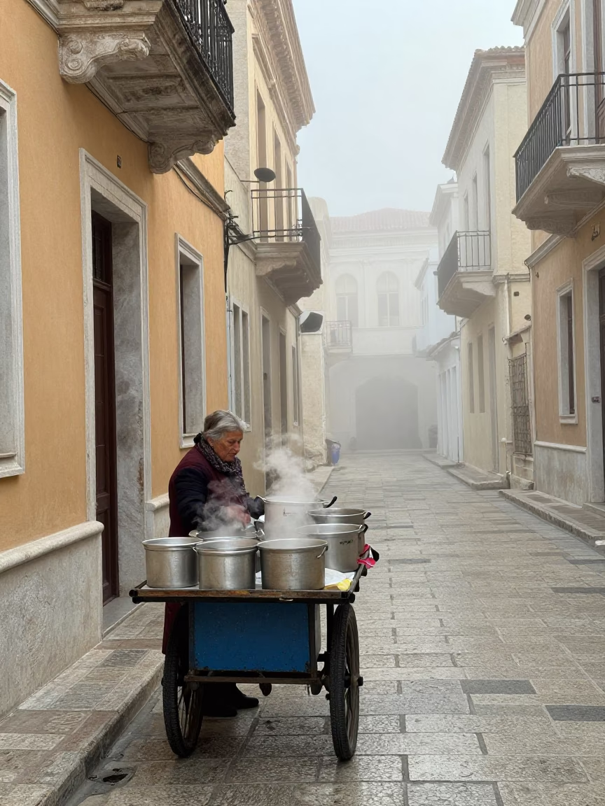 Elderly Woman in Athens in in Athens, Greece