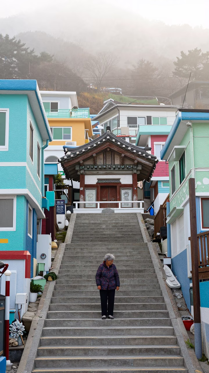 Elderly Woman in Busan in in Busan, South Korea