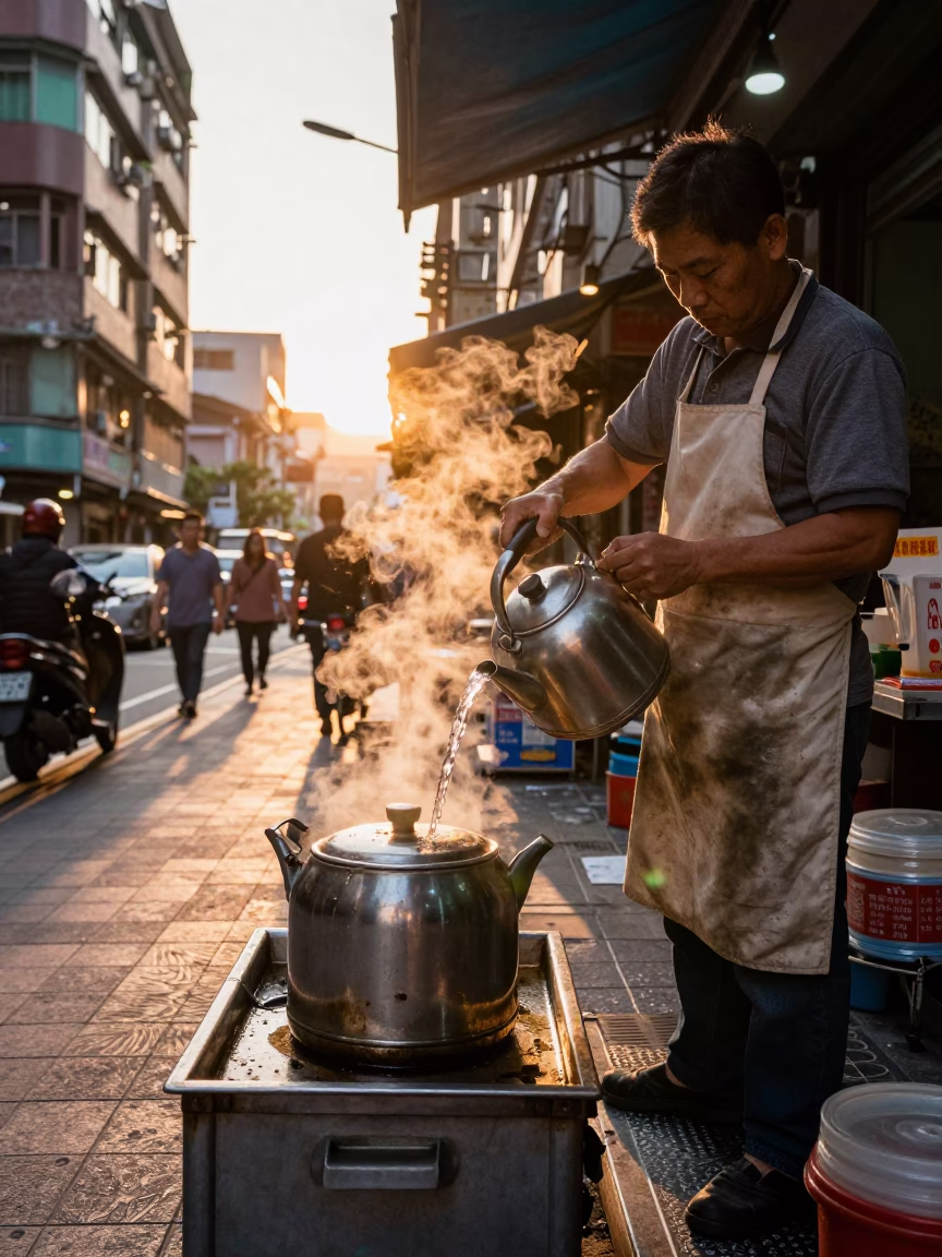 Electric Kettle in Taipei at Golden Hour in in Taipei, Taiwan