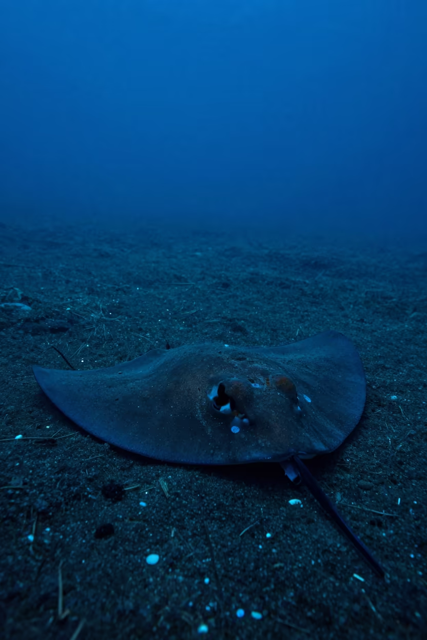 Electric Ray on Silty Floor Under Starlight in near Mellah, Essaouira