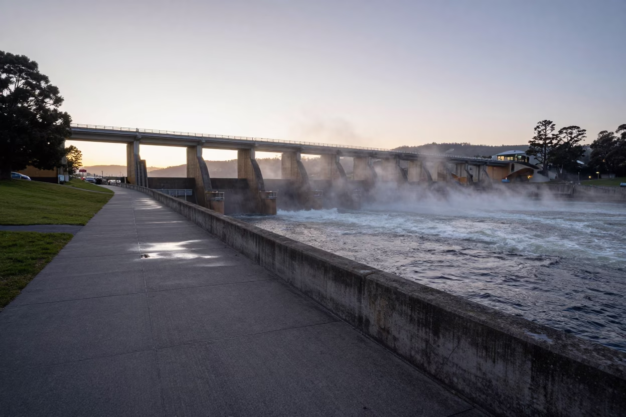 Electric Scheme in Hobart at The Early Evening Light in in Hobart, Tasmania, Australia