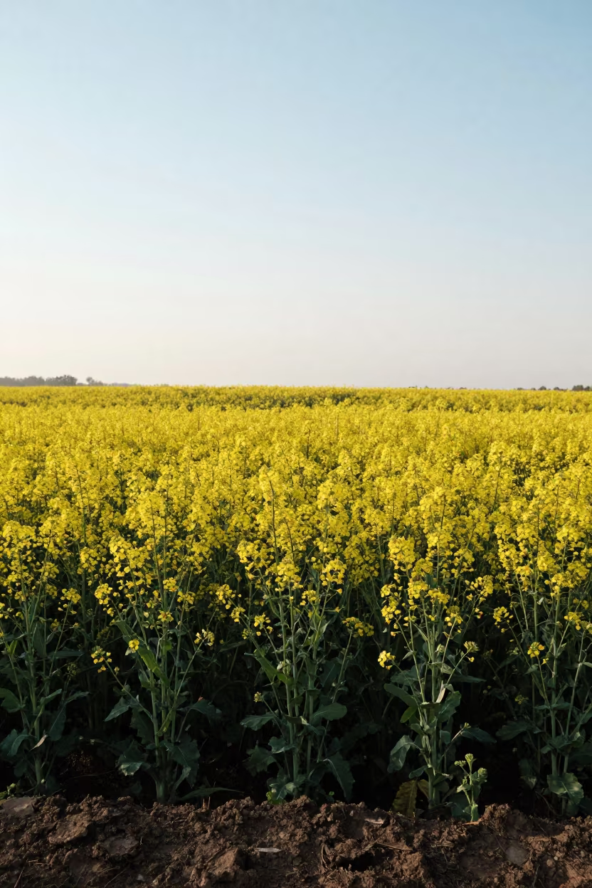 Electric Yellow Canola Field Near Mbarara in near Mbarara