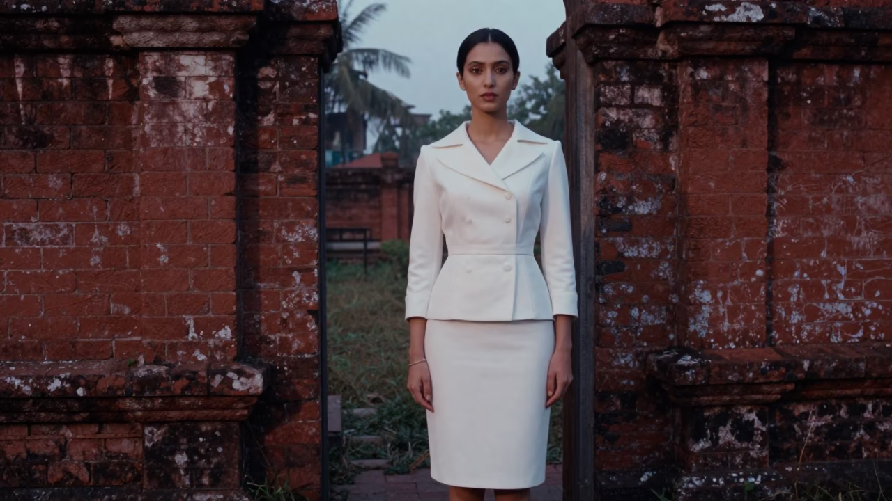 Elegant Woman at Sunrise Light in Kochi in in Kochi, India