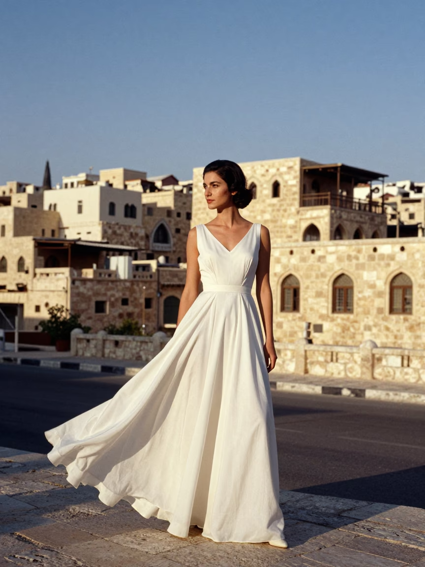 Elegant Woman at The Late Morning Light in Amman in in Amman, Jordan