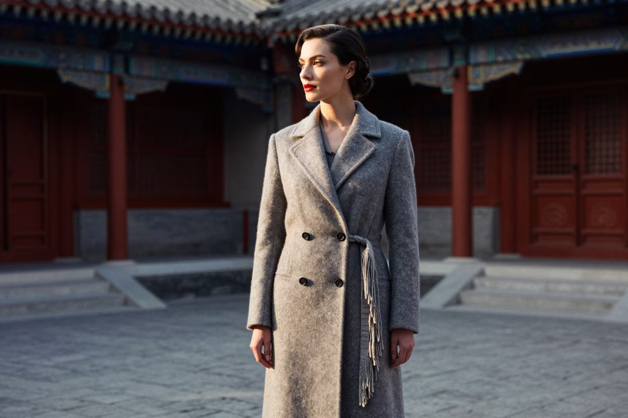 Elegant Woman Courtyard in Beijing at The Early Afternoon Light in in Beijing, China