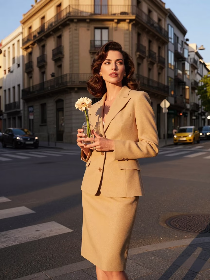 Elegant Woman Honeyed Light in Bilbao in in Bilbao, Spain