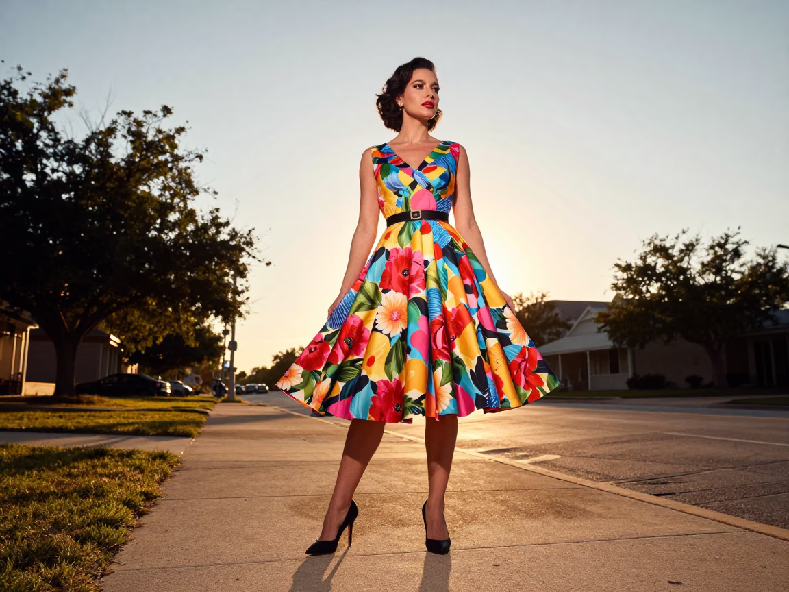 Elegant Woman in Austin at Golden Hour in in Austin, Texas, United States