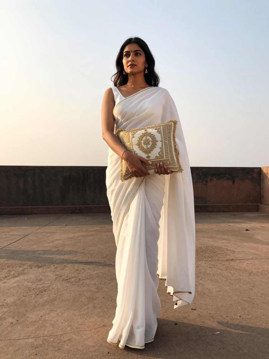 Elegant Woman in Chennai at As First Light Reaches The Scene in in Chennai, India