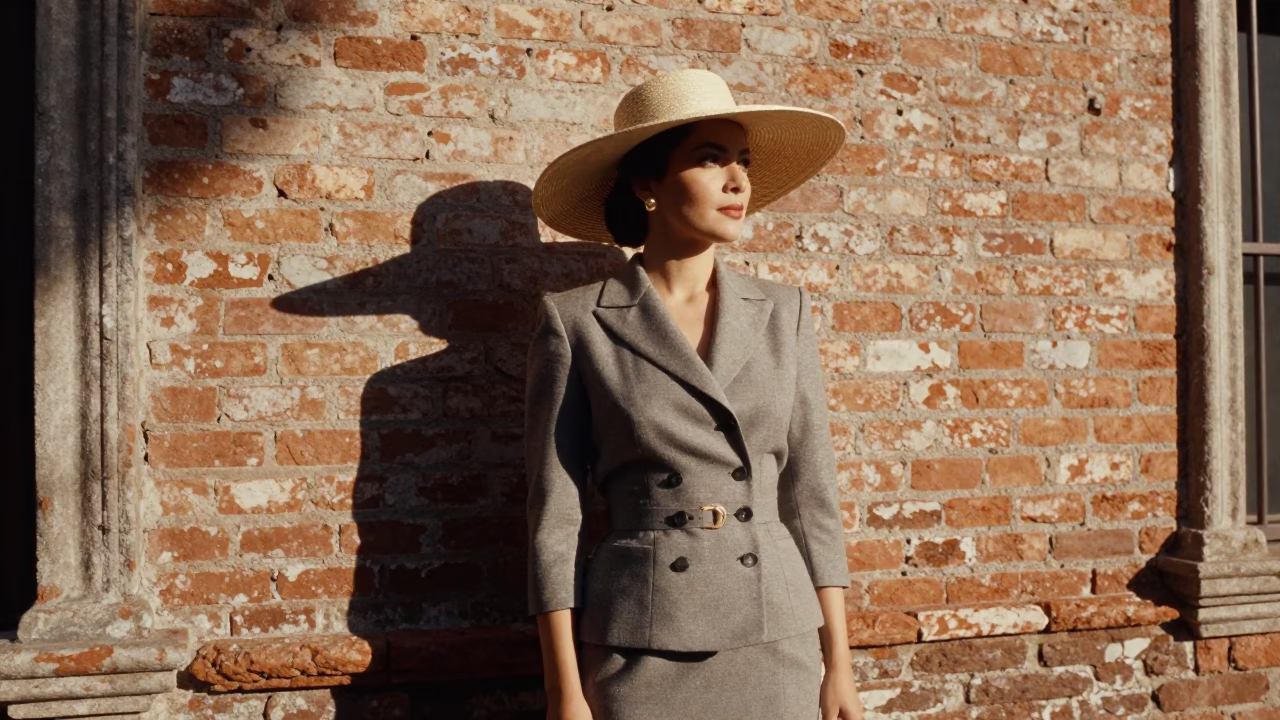 Elegant Woman in Merida at The Late Morning Light in in Merida, Mexico
