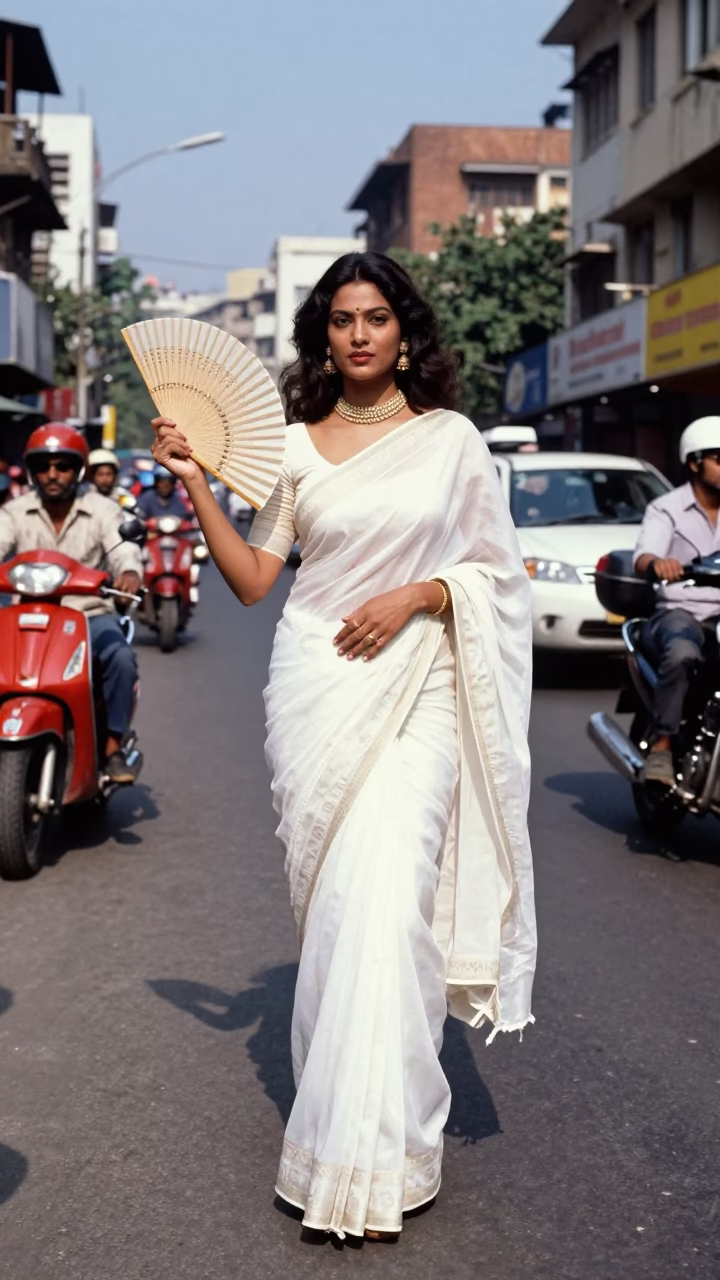 Elegant Woman in Mumbai at Midday Light in in Mumbai, India