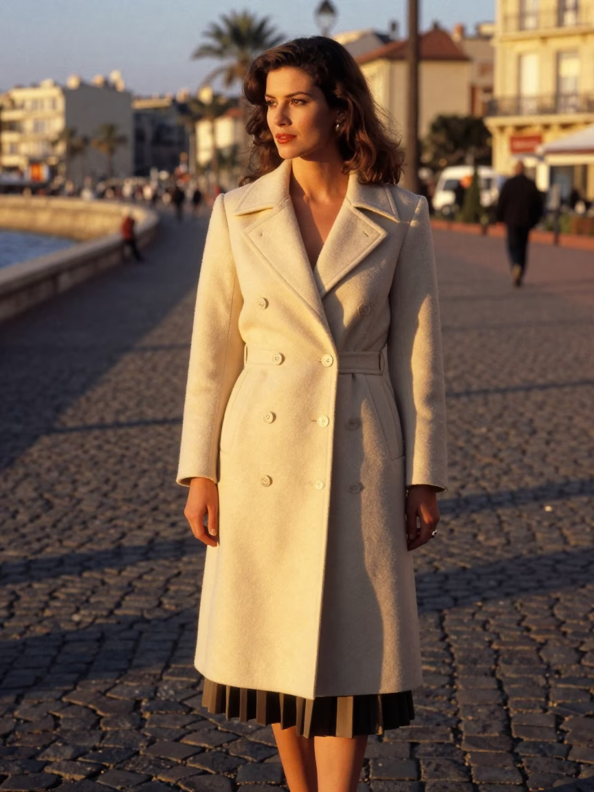 Elegant Woman in Nice at Honeyed Evening Light in in Nice, France