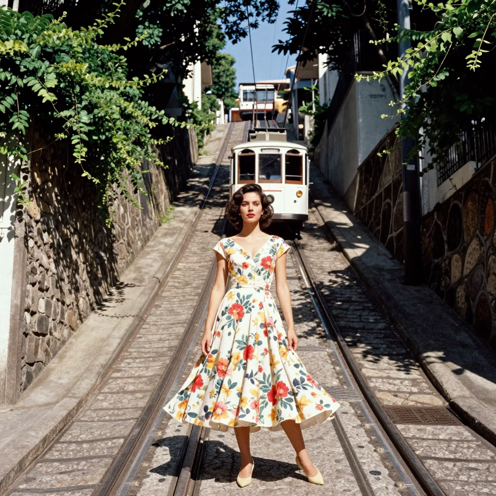 Elegant Woman in Rio De Janeiro at Bright Midmorning Light in in Rio de Janeiro, Brazil