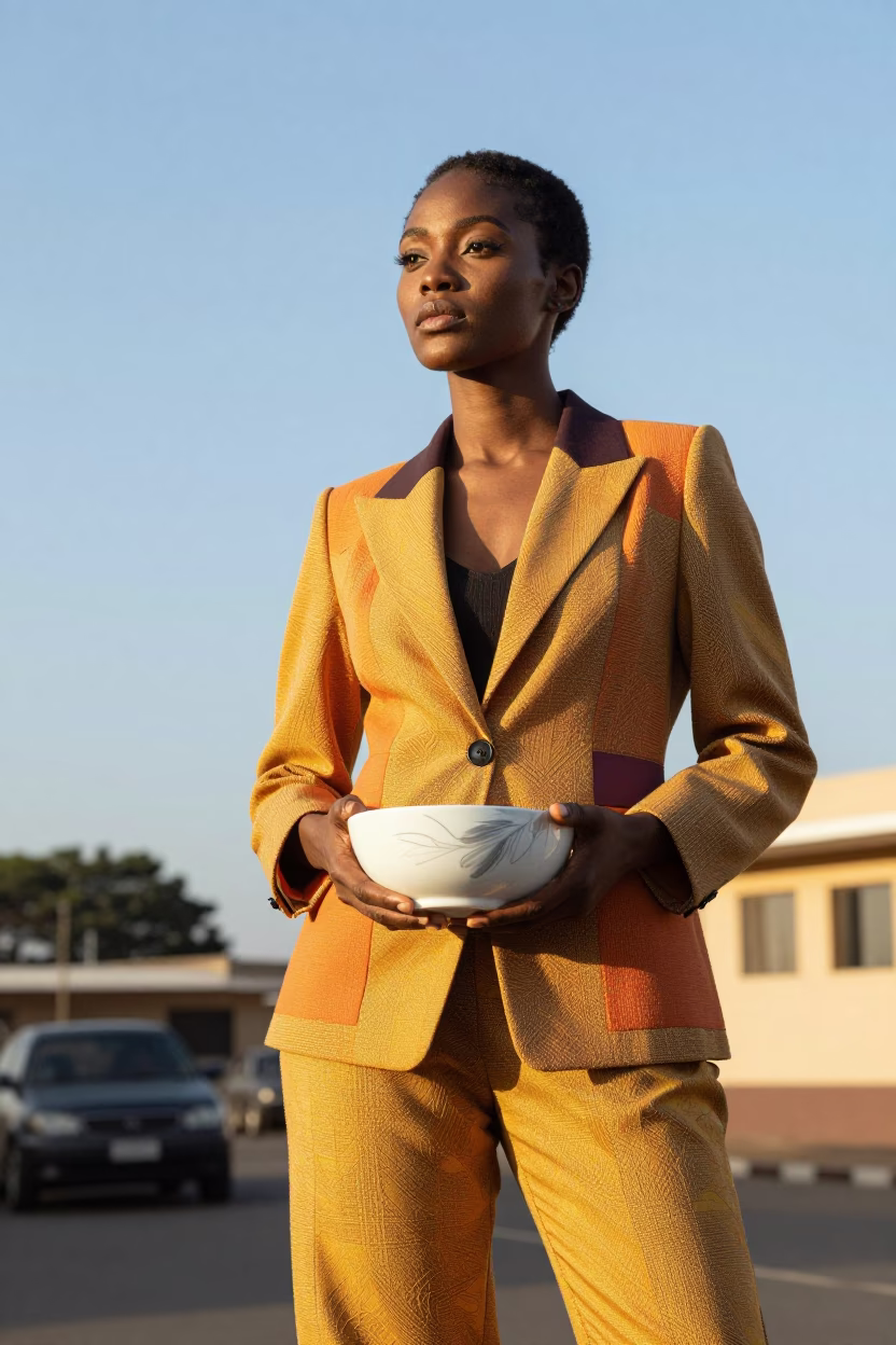 Elegant Woman Late Afternoon Light in Accra in in Accra, Ghana