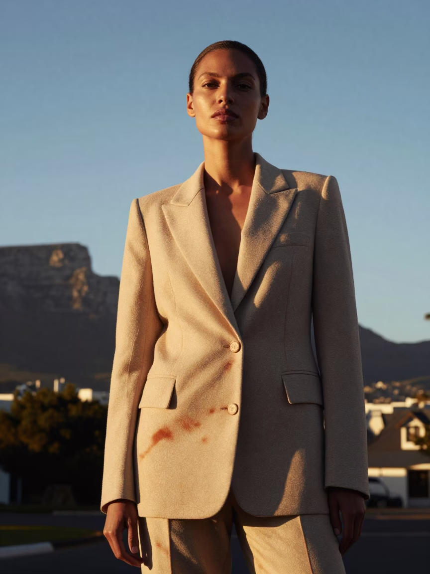 Elegant Woman Late Afternoon Sunlight at The Late Afternoon Light in Cape Town in in Cape Town, South Africa