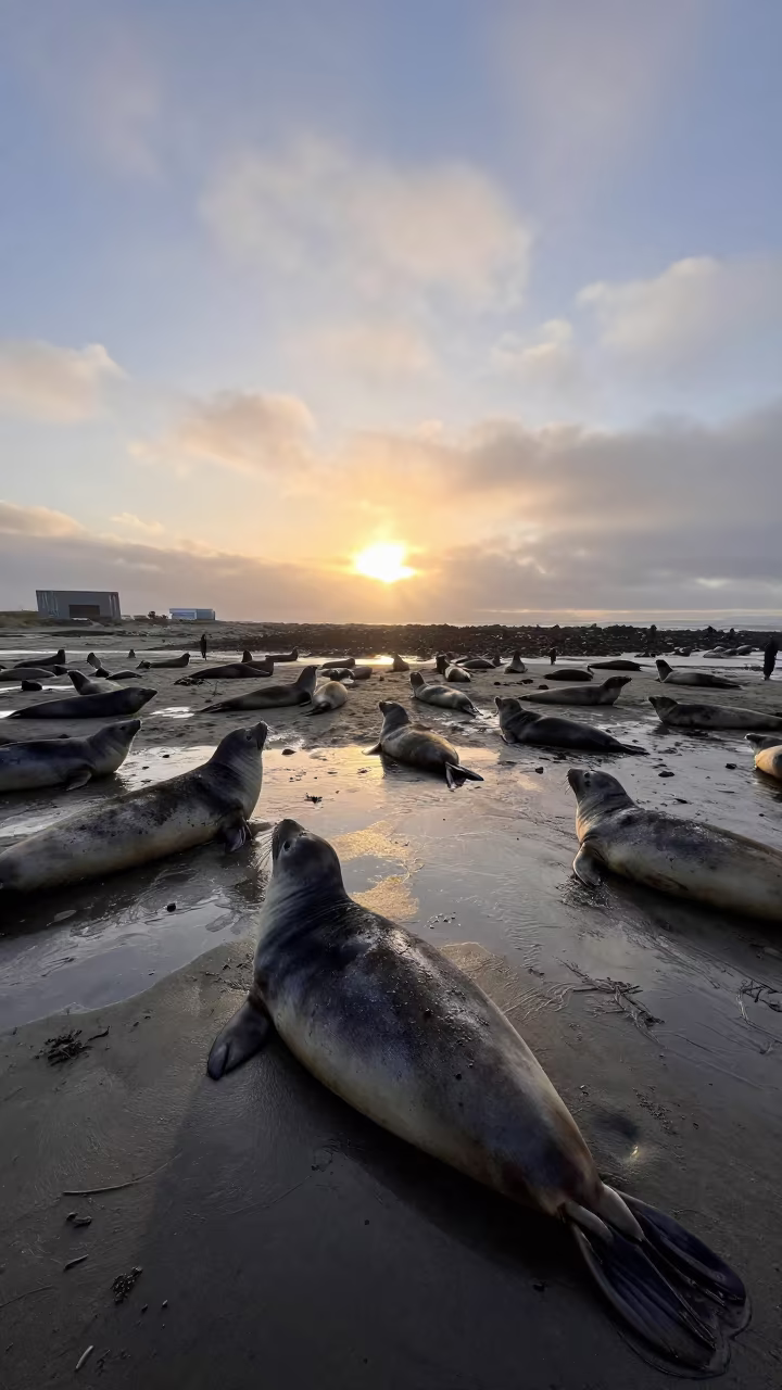 Elephant Seals on Sub-Antarctic Shore Near Havana in near Fusterlandia, Havana