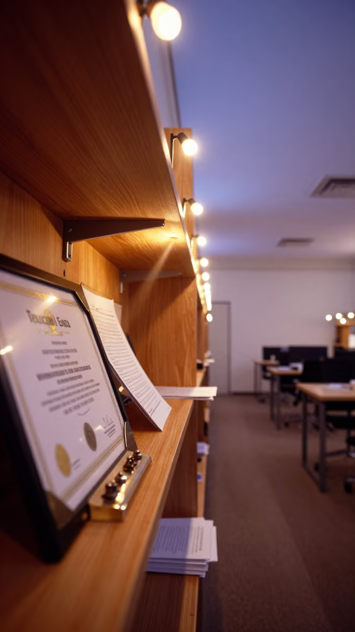 Embosser Shelf in Indigo Twilight Office Leon in inside a coworking floor in Leon