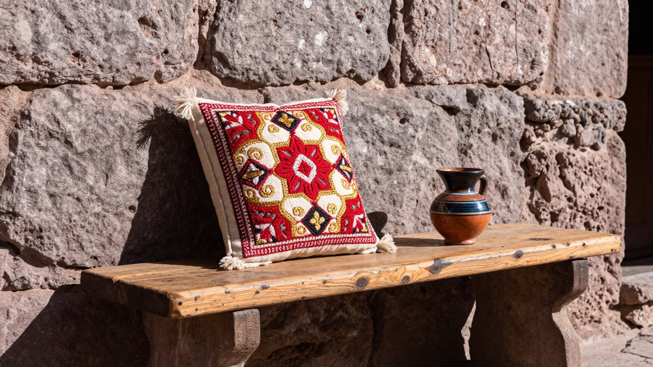 Embroidered Cushion in Cusco in in Cusco, Peru