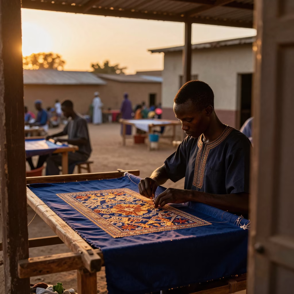 Embroidered Fabric in Dakar in in Dakar, Senegal