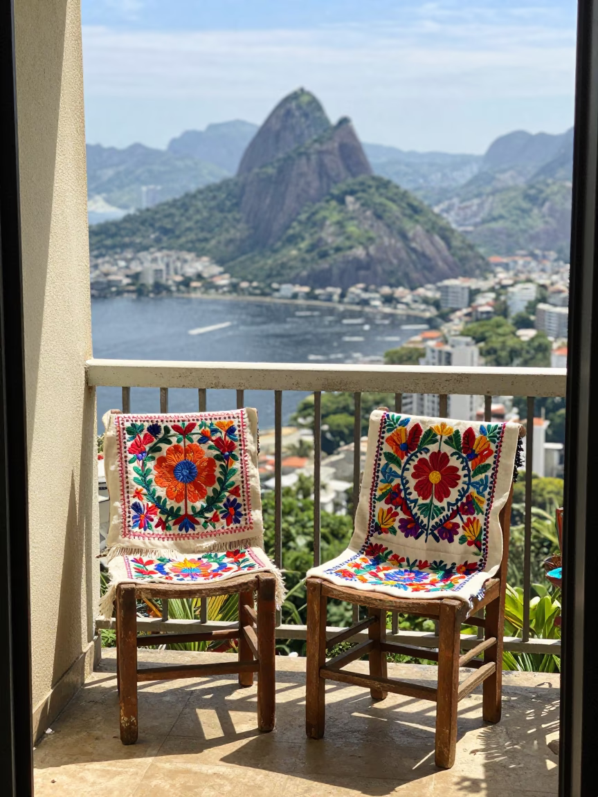 Embroidered Textiles in Rio De Janeiro in in Rio de Janeiro, Brazil