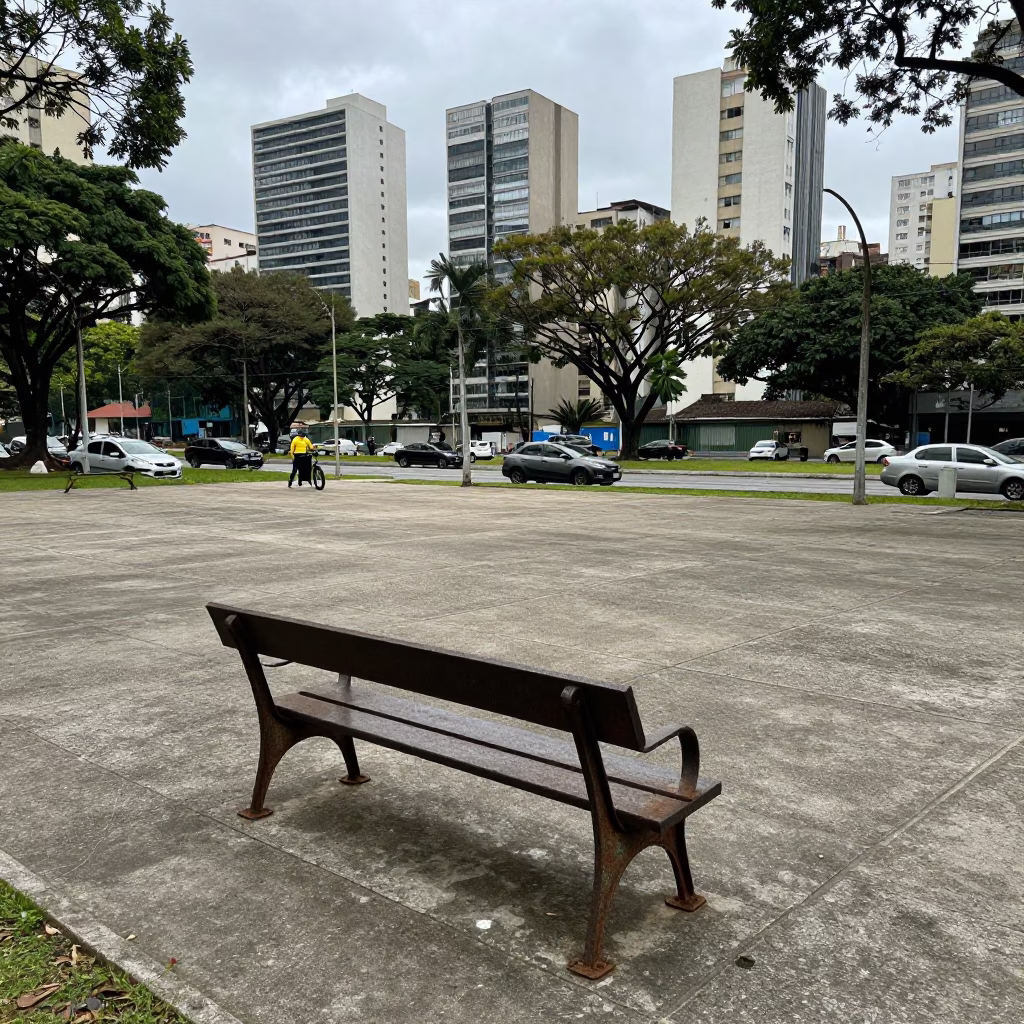 Empty Bench in São Paulo in in São Paulo, Brazil