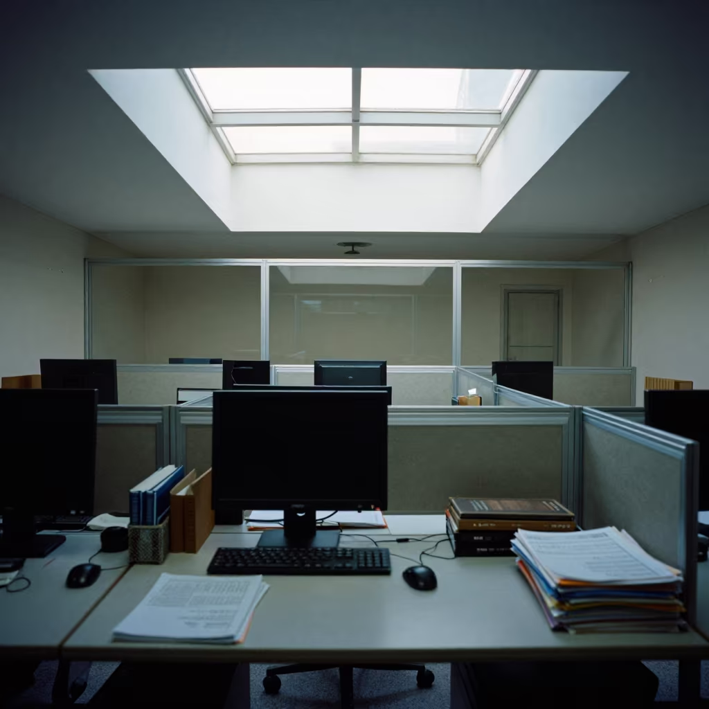 Empty Booking Desk in Diyarbakir Office in inside an open-plan office bay in Diyarbakir