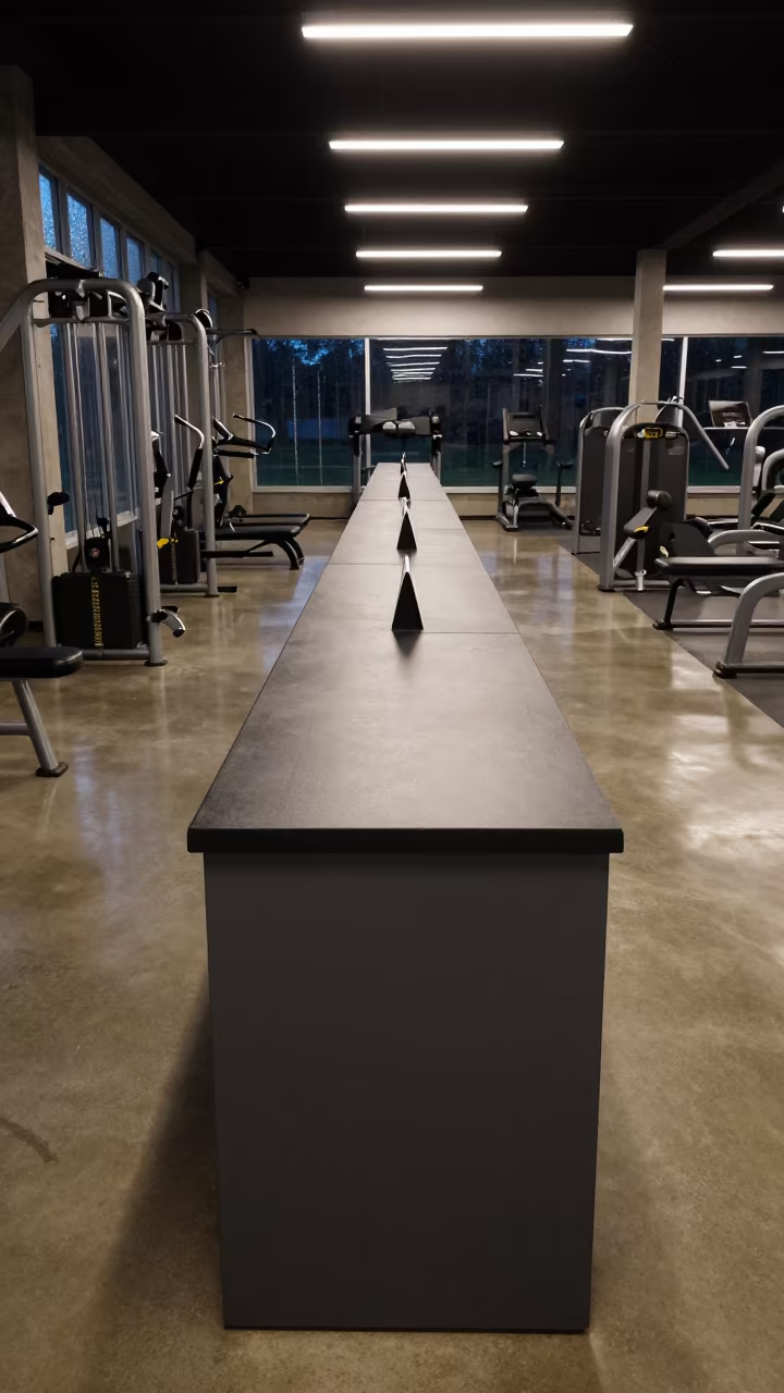 Empty Gym Check-In Desk After Hours in at a gym check-in desk in Porlamar