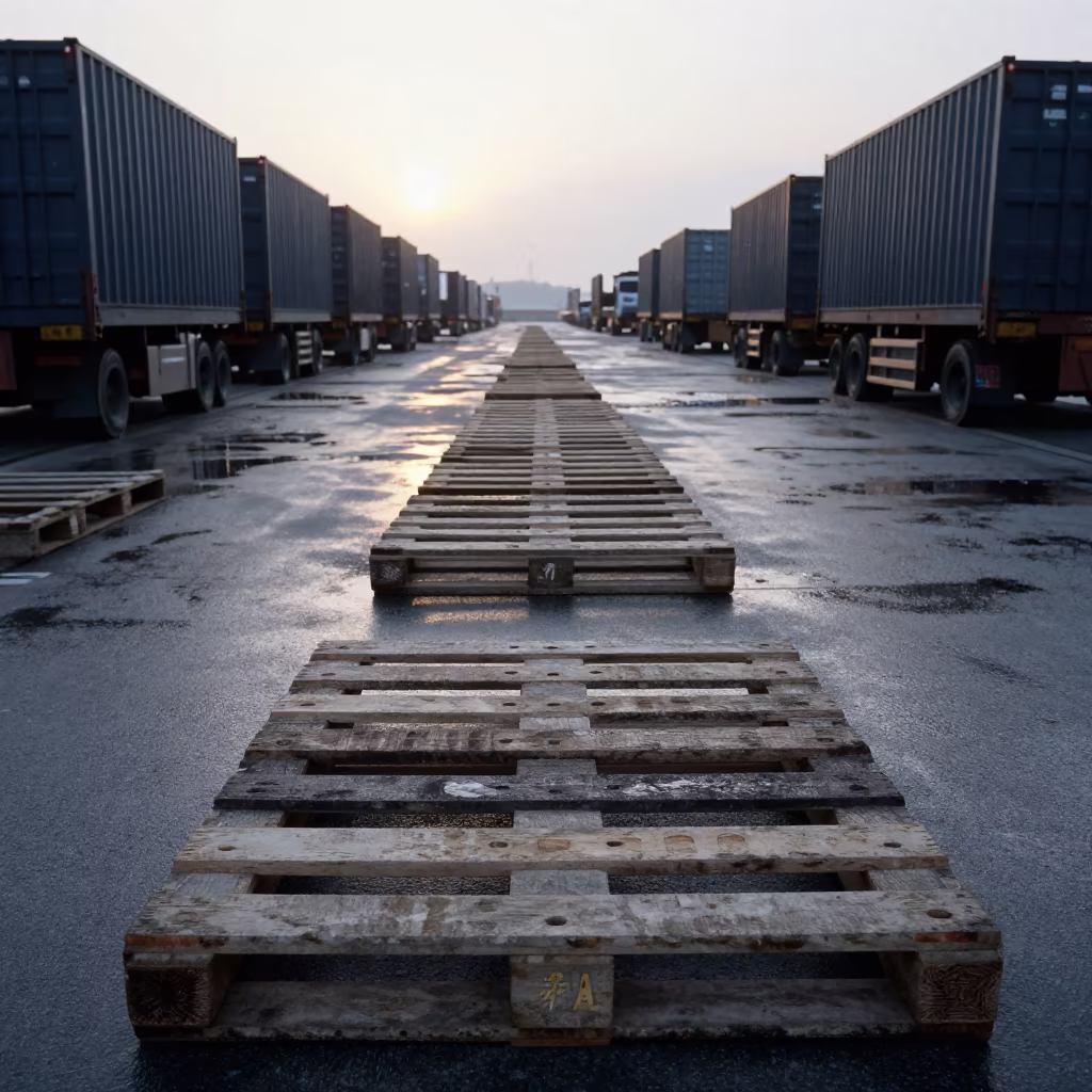 Empty Pallet Broker Rate Sheet at Busan Rail Yard in at a rail yard near Busan