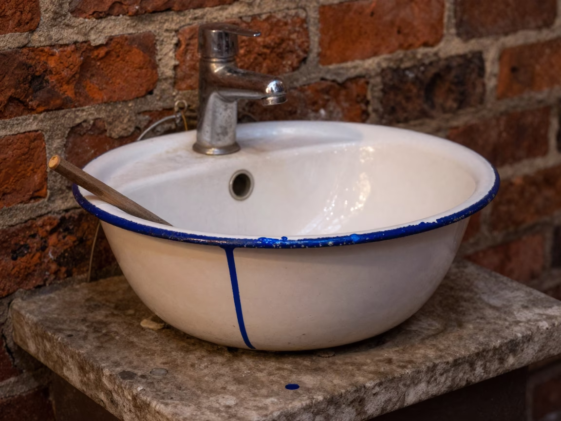 Enamel Basin after dark in Krakow in in Krakow, Poland