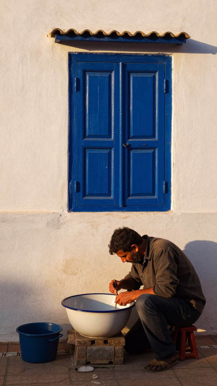 Enamel Basin in Essaouira in in Essaouira, Morocco