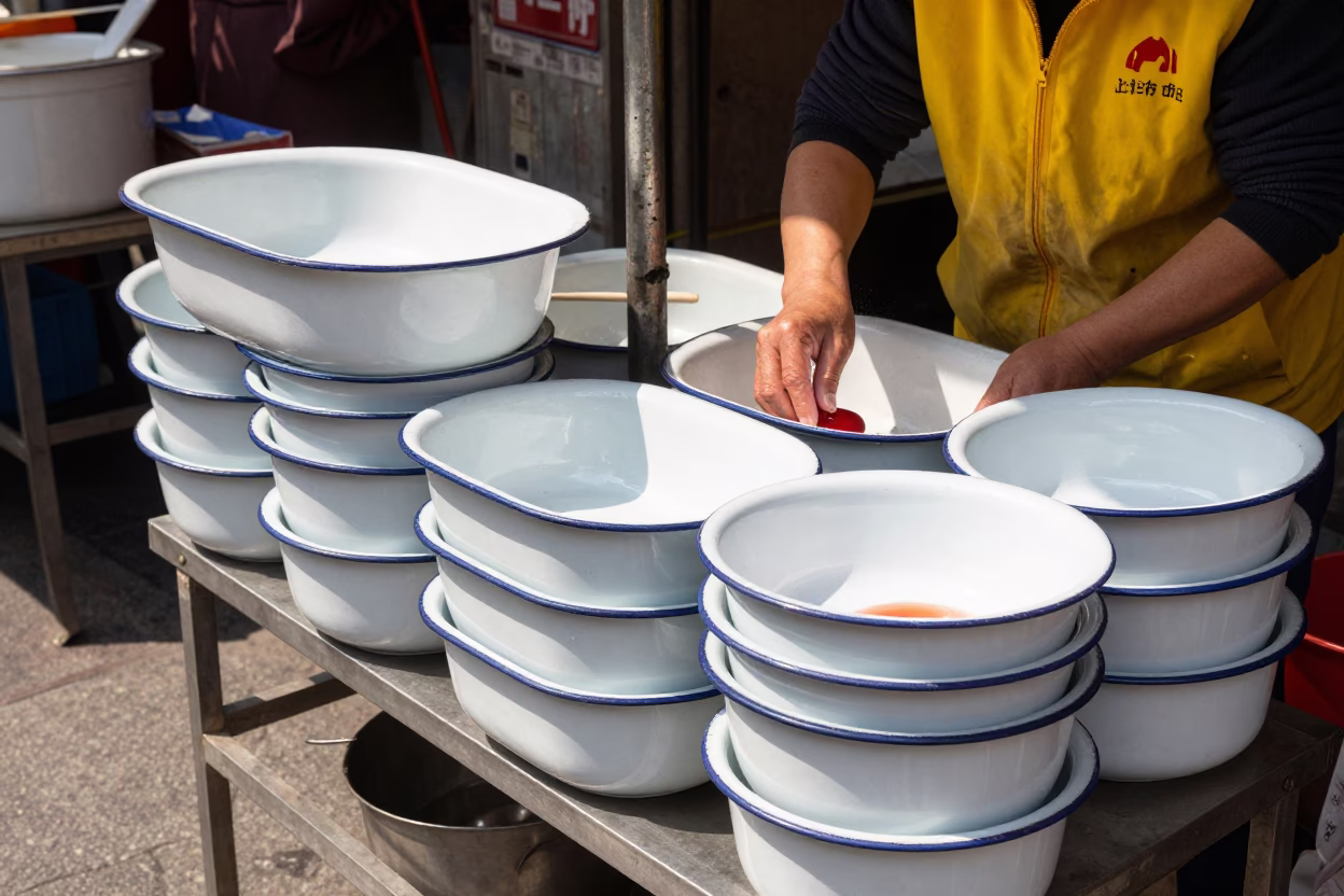 Enamel Basins in Shanghai in in Shanghai, China