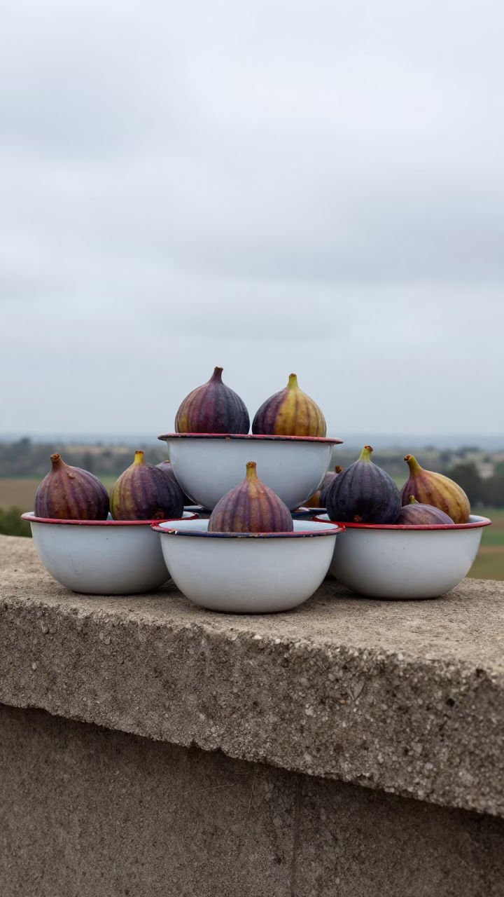 Enamel Bowls And Figs in Durban in in Durban, South Africa