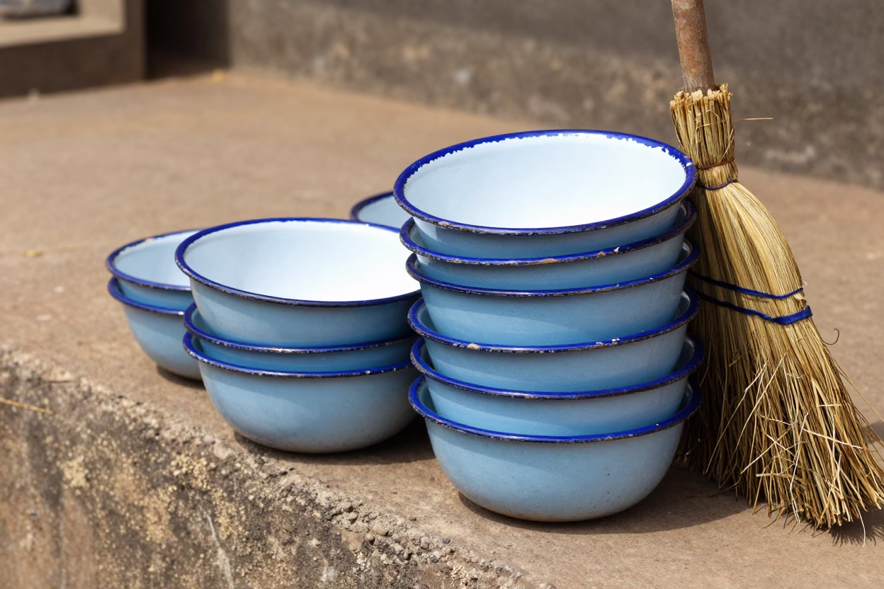 Enamel Bowls in Accra in in Accra, Ghana