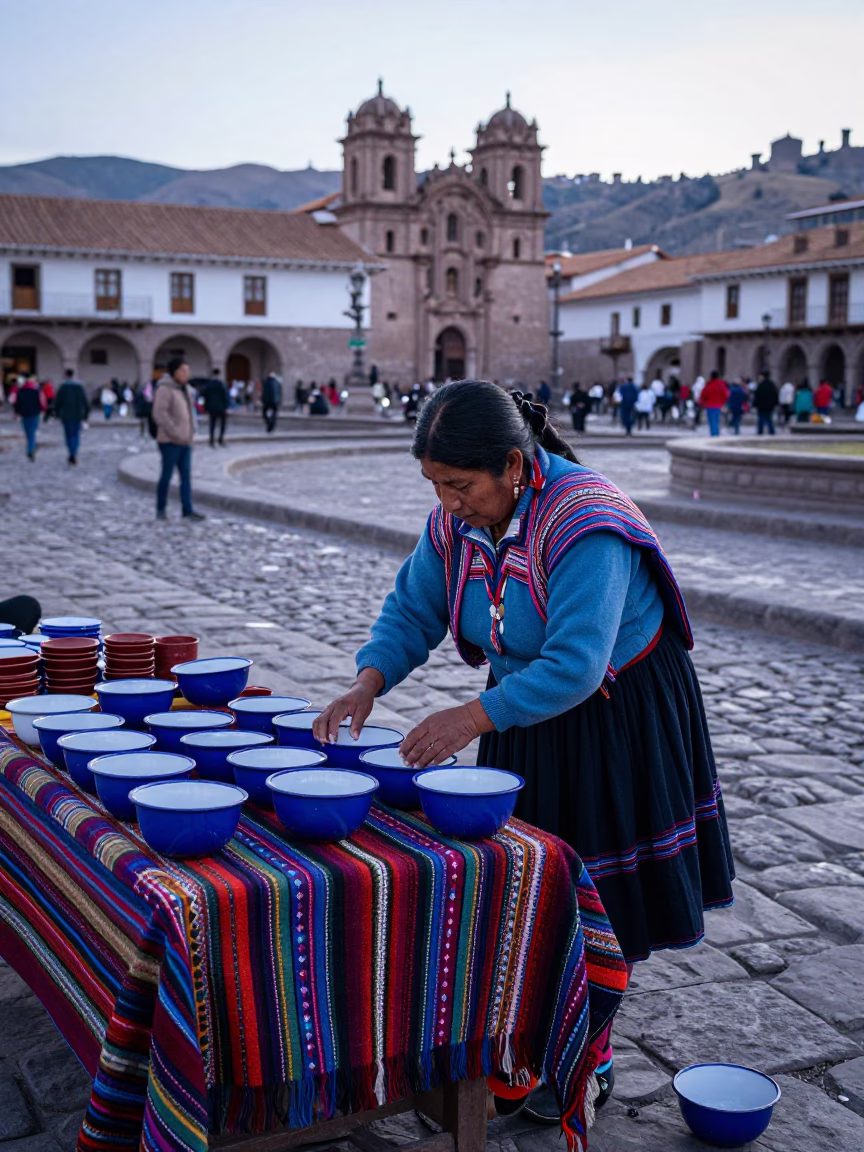 Enamel Bowls in Cusco in in Cusco, Peru